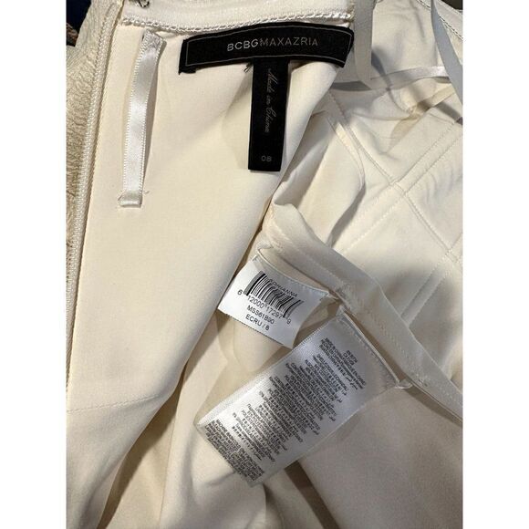 BCBGMazAzria NEW Adrianna Strapless Lace Dress in Ivory Size 8 - Picture 6 of 6